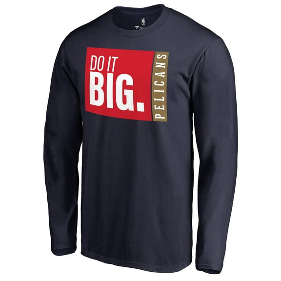 Men's Navy New Orleans Pelicans Do It Big Long Sleeve T-Shirt