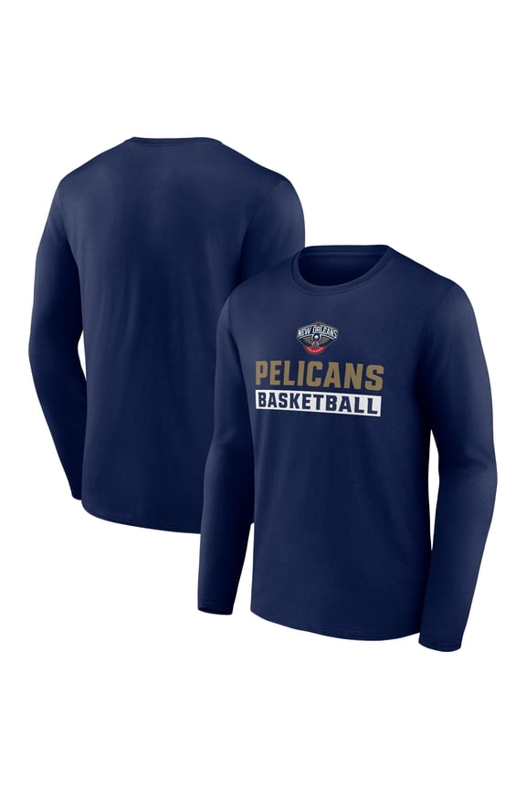 Men's Navy New Orleans Pelicans Let's Go Long Sleeve T-Shirt