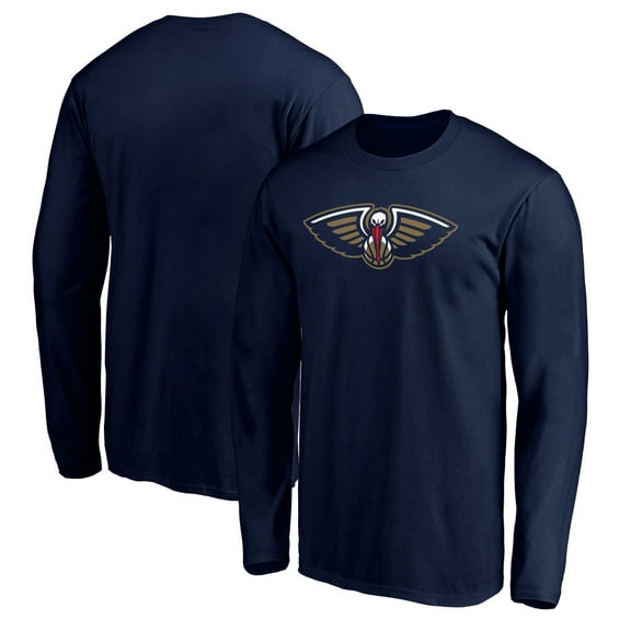 Men's Navy New Orleans Pelicans Primary Team Logo Long Sleeve T-Shirt
