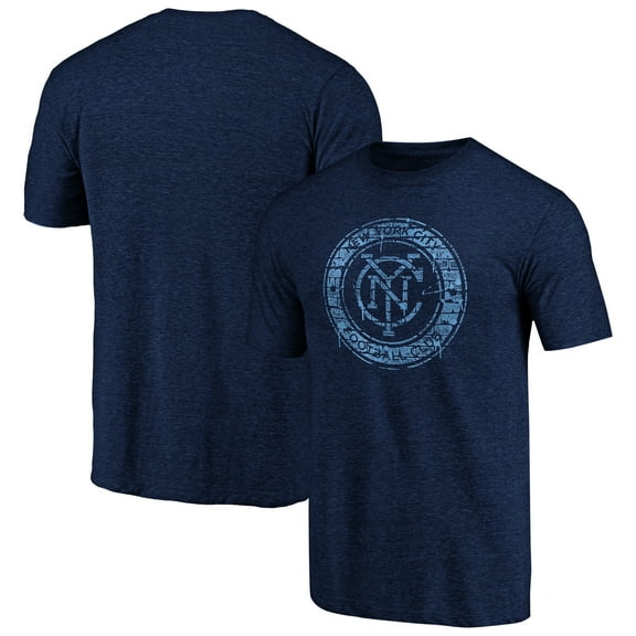 Men's Navy New York City FC Hometown Collection Brick Fill Tri-Blend T-Shirt