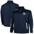 thumbnail image 1 of Men's Navy New York Yankees Big & Tall Tricot Track Full-Zip Jacket, 1 of 3