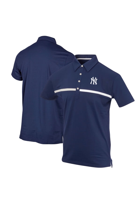 Men's Navy New York Yankees Color Blocked Stretch Polo