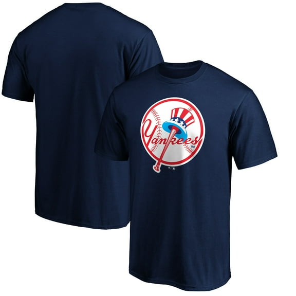 Men's Navy New York Yankees Cooperstown Collection Forbes Team Logo T-Shirt