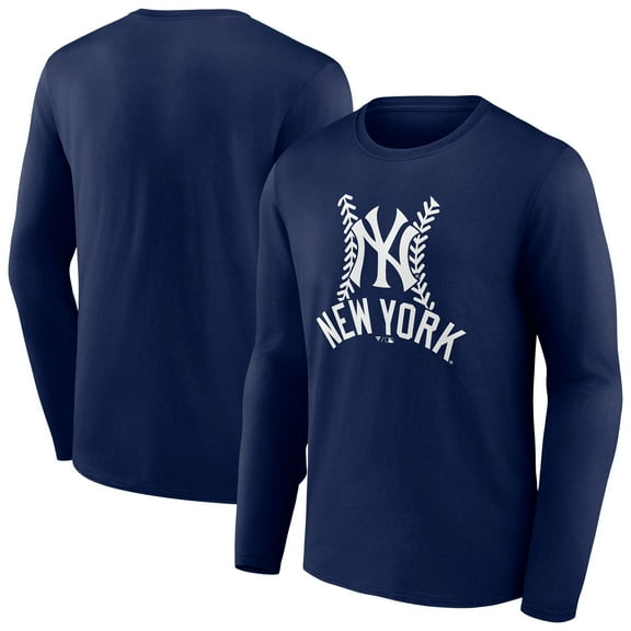 Men's Navy New York Yankees Fastball Long Sleeve T-Shirt