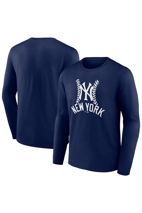 Men's Navy New York Yankees Fastball Long Sleeve T-Shirt