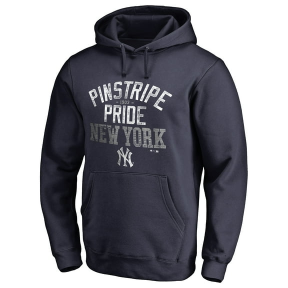 Men's Navy New York Yankees Hometown Collection Pinstripe Pride Pullover Hoodie