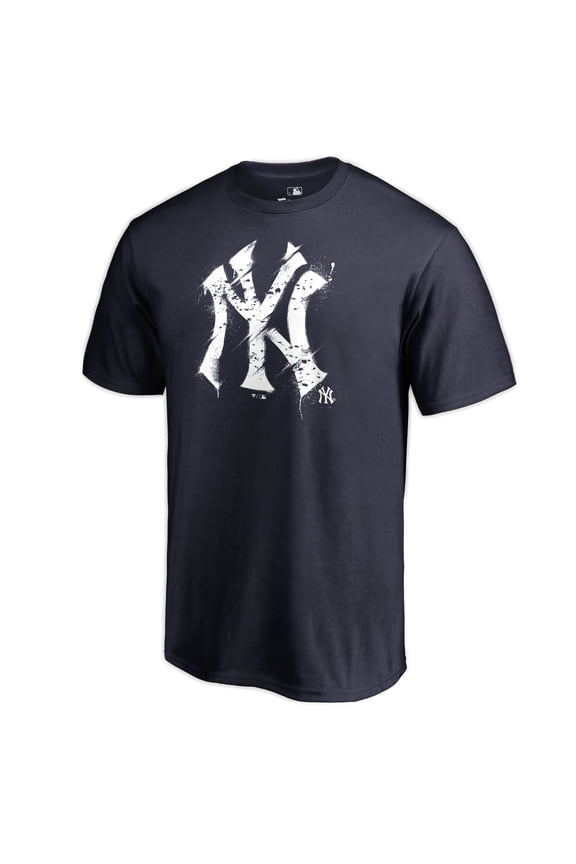 Men's Navy New York Yankees Splatter Logo T-Shirt