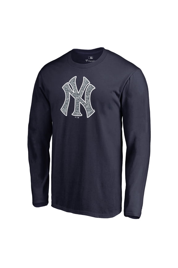 Men's Navy New York Yankees Static Logo Long Sleeve T-Shirt