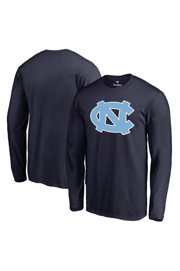 Men's Navy North Carolina Tar Heels Primary Logo Long Sleeve T-Shirt