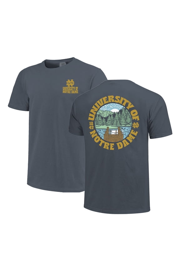 Men's Navy Notre Dame Fighting Irish Comfort Colors Thick Lined Landscape T-Shirt