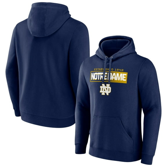 Men's Navy Notre Dame Fighting Irish Down The Field Pullover Hoodie