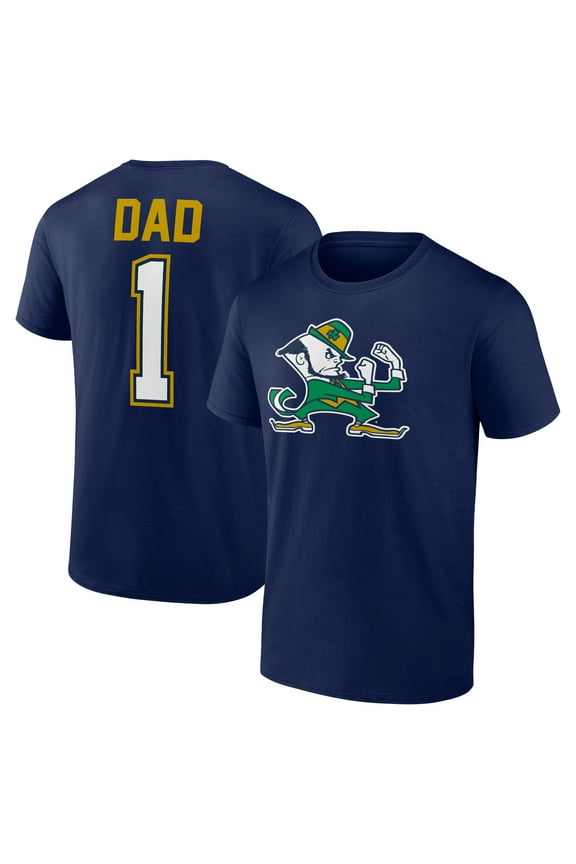 Men's Navy Notre Dame Fighting Irish Father's Day #1 Dad T-Shirt