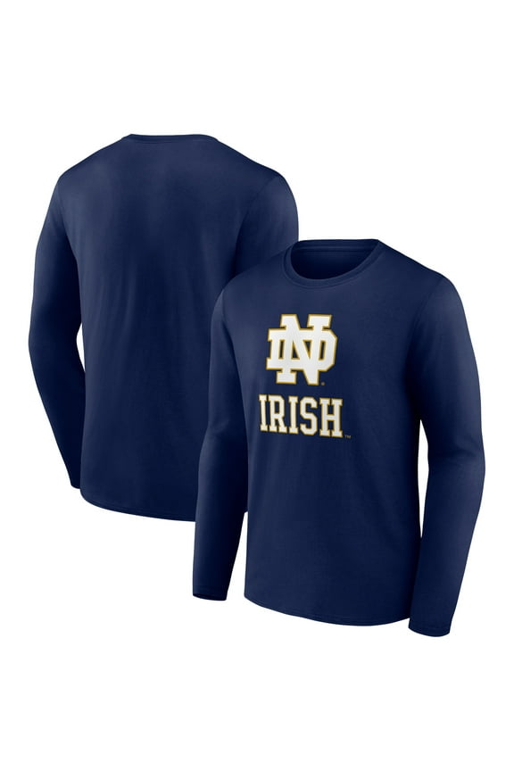 Men's Navy Notre Dame Fighting Irish Logo Long Sleeve T-Shirt