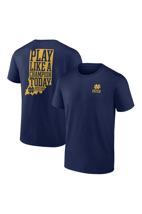Men's Navy Notre Dame Fighting Irish Play Like a Champion Today State T-Shirt
