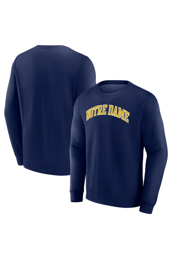 Men's Navy Notre Dame Fighting Irish Short Name Fleece Pullover Sweatshirt