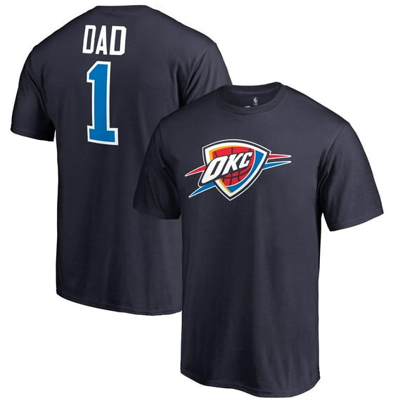 Men's Navy Oklahoma City Thunder #1 Dad T-Shirt