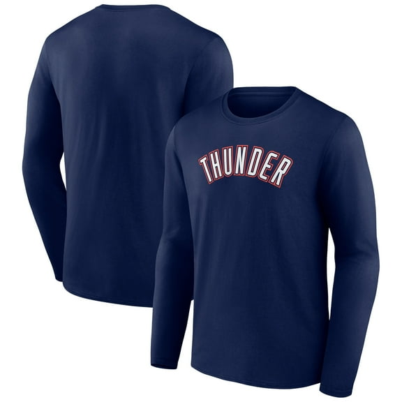 Men's Navy Oklahoma City Thunder Alternate Logo Long Sleeve T-Shirt