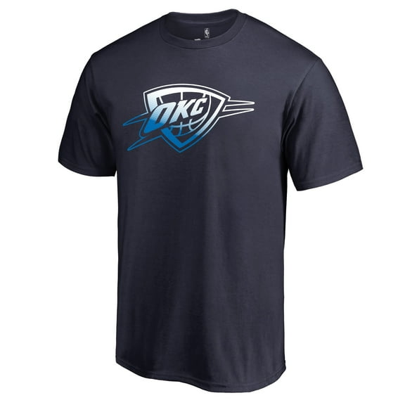 Men's Navy Oklahoma City Thunder Gradient Logo T-Shirt