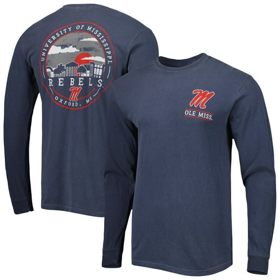Men's Navy Ole Miss Rebels Circle Campus Scene Long Sleeve T-Shirt