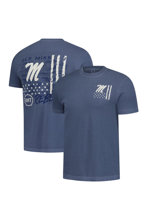 Men's Navy Ole Miss Rebels Comfort Colors OHT Camo Overlay T-Shirt