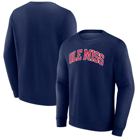 Men's Navy Ole Miss Rebels Short Name Fleece Pullover Sweatshirt