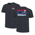 thumbnail image 1 of Men's Navy Ole Miss Rebels Striped Campus Skyline T-Shirt, 1 of 3