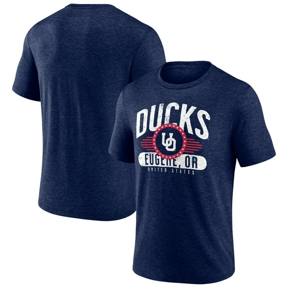 Men's Navy Oregon Ducks Badge of Honor Tri-Blend T-Shirt