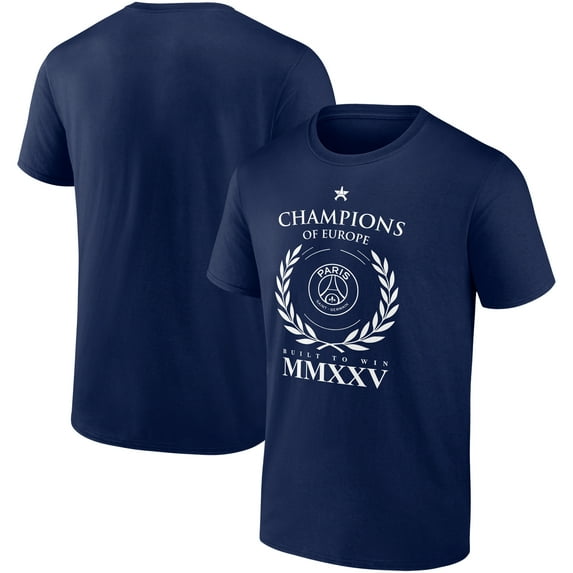 Men's Navy Paris Saint-Germain 2025 Champions League Winners Laurel T-Shirt