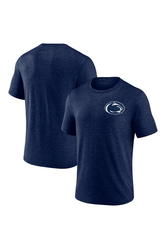 Men's Navy Penn State Nittany Lions Left Distressed Logo Tri-Blend T-Shirt