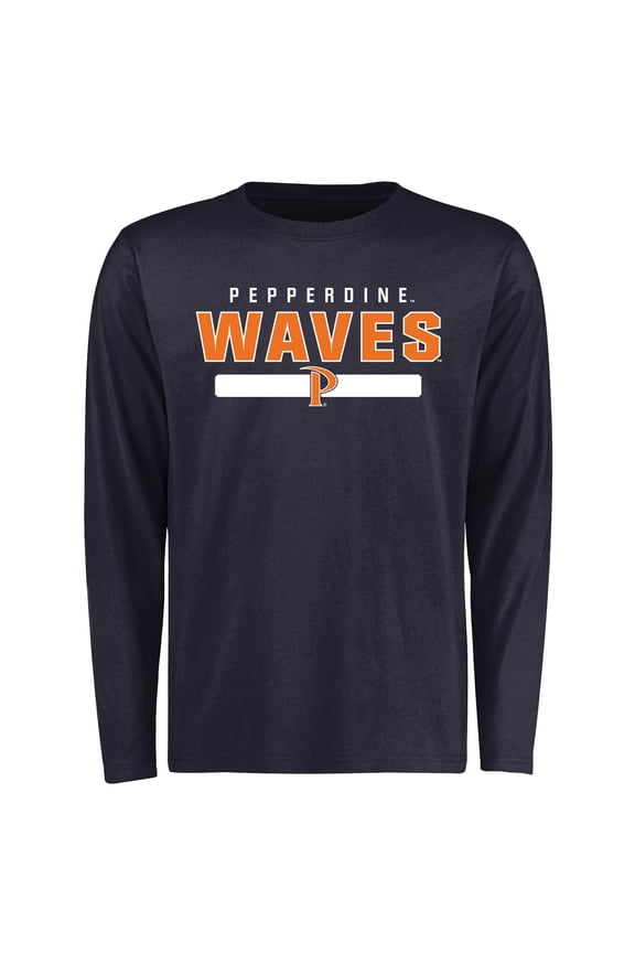 Men's Navy Pepperdine Waves Team Strong Long Sleeve T-Shirt