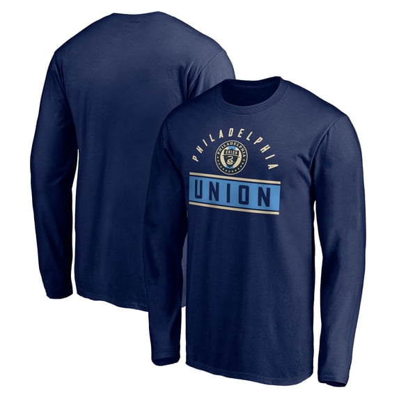 Men's Navy Philadelphia Union Team Arch Knockout Long Sleeve T-Shirt