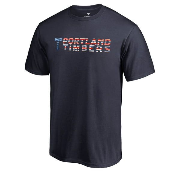 Men's Navy Portland Timbers Patriotic Wordmark T-Shirt