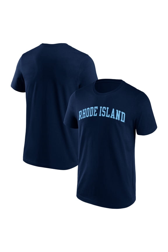 Men's Navy Rhode Island Rams Basic Team Arch T-Shirt