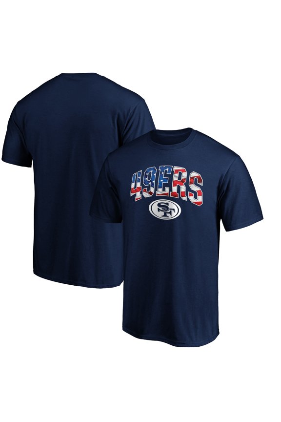 Men's Navy San Francisco 49ers Banner Wave Logo T-Shirt