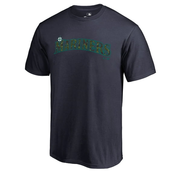 Men's Navy Seattle Mariners Armed Forces Wordmark T-Shirt