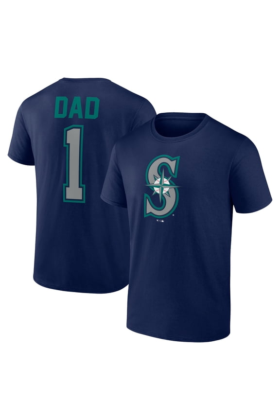 Men's Navy Seattle Mariners Father's Day #1 Dad T-Shirt