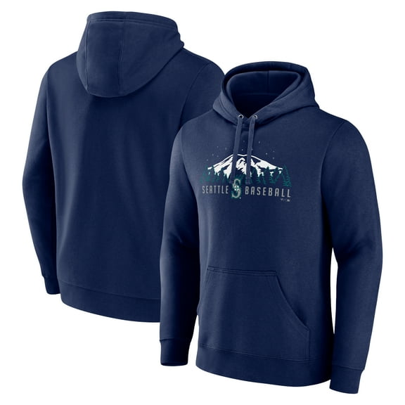 Men's  Navy Seattle Mariners Mountains Pullover Hoodie