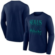 Mens Navy Seattle Mariners Sea Us Rise Long Sleeve T-Shirt