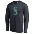 thumbnail image 1 of Men's Navy Seattle Mariners Splatter Logo Long Sleeve T-Shirt, 1 of 3
