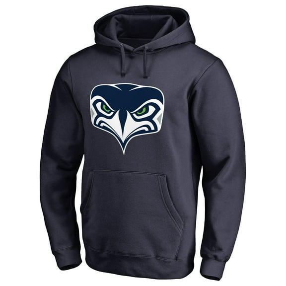 Men's Navy Seattle Seahawks Alternate Team Logo Gear Pullover Hoodie