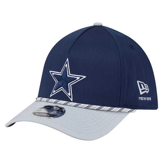 Men's Navy/Silver Dallas Cowboys Rope M-Crown A-Frame 39THIRTY Flex Hat