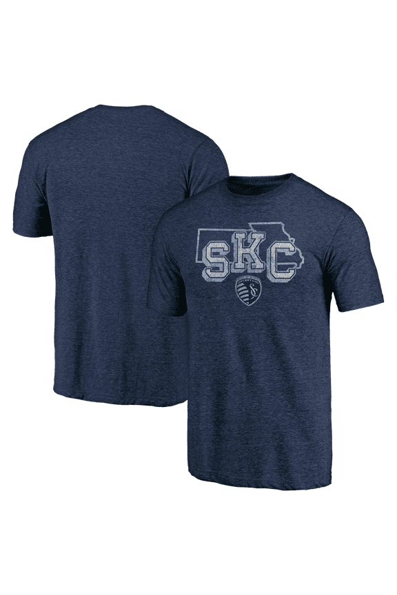 Men's Navy Sporting Kansas City Tri State Tri-Blend T-Shirt
