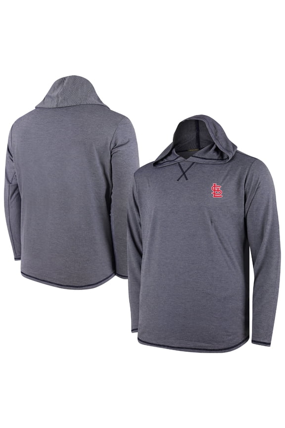 Men's  Navy St. Louis Cardinals Butter Stripe Tri-Blend Long Sleeve Hoodie T-Shirt
