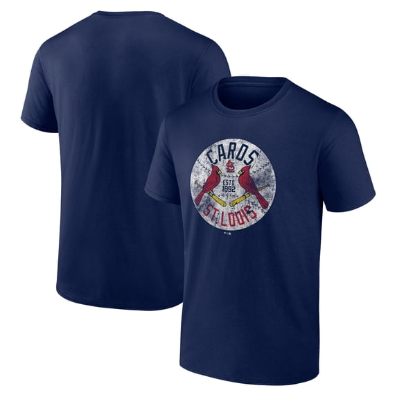 Men's Navy St. Louis Cardinals Hometown Collection Vintage Cards T-Shirt