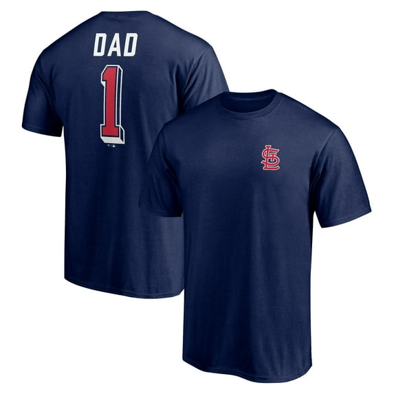 Men's Navy St. Louis Cardinals Number One Dad T-Shirt