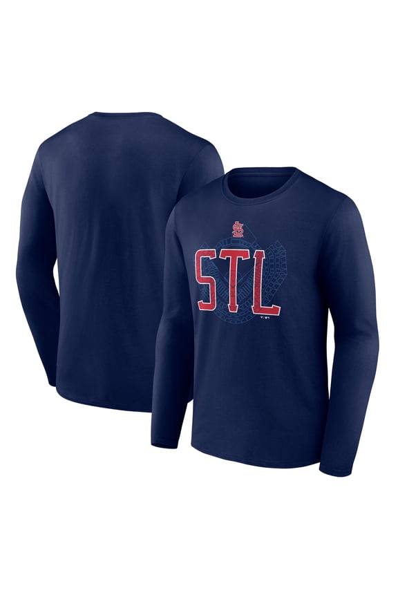 Men's Navy St. Louis Cardinals Paint the Black Long Sleeve T-Shirt