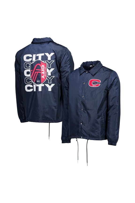 Men's Navy St. Louis City SC 2024 Coaches Full-Snap Jacket