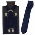 thumbnail image 1 of Men’s Navy Suspenders & Satin Skinny Tie Collection in a variety of colors by Spencer J’s, 1 of 3