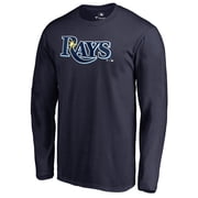 Mens Navy Tampa Bay Rays Team Wordmark Long Sleeve T-Shirt
