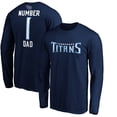 thumbnail image 1 of Men's Navy Tennessee Titans #1 Dad Long Sleeve Team Logo T-Shirt, 1 of 3